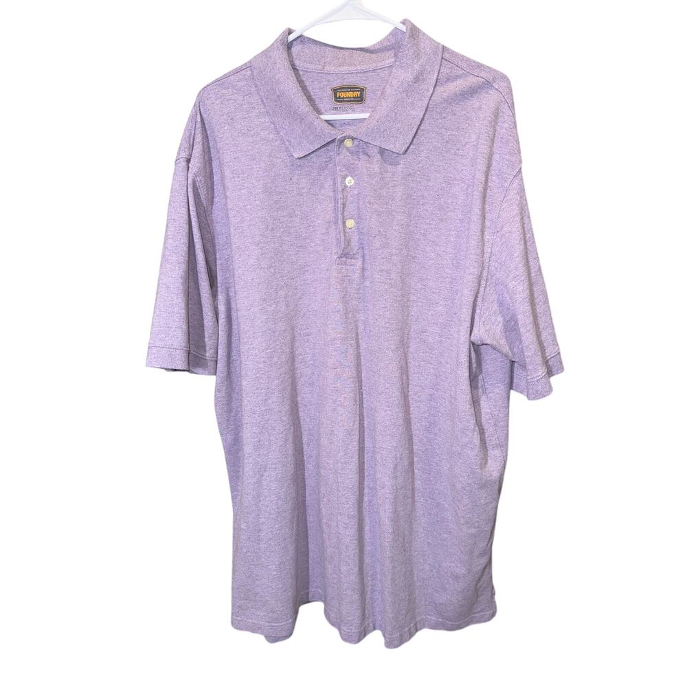 The Foundry Purple Heather Short Sleeve Polo Shirt Size 2XLT